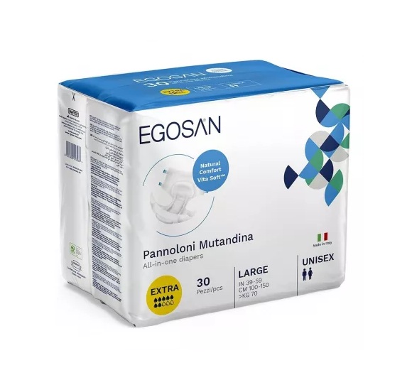 Scutece Adulti EGOSAN Large, Extra Absorbtie 2500ml 30buc